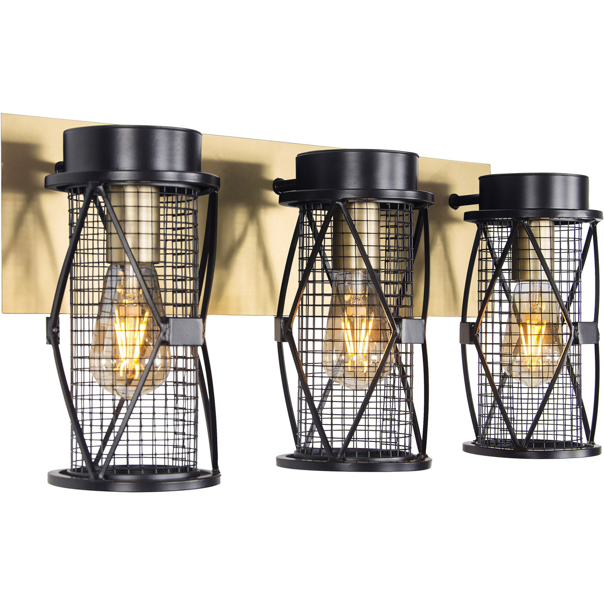 Harlequin 3 Light 23 inch Warm Bronze and Gold Bar Vanity Wall Light