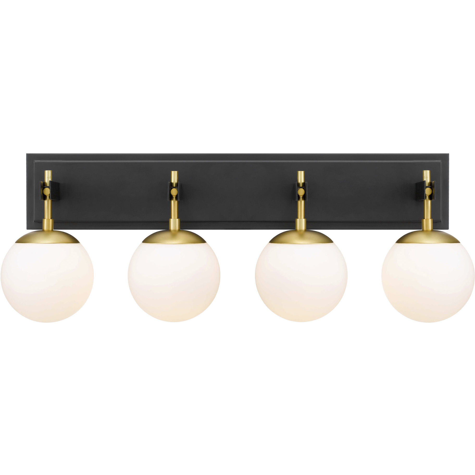 Allie 4 Light 30.25 inch Black/Satin Brass Bath Vanity Light Wall Light