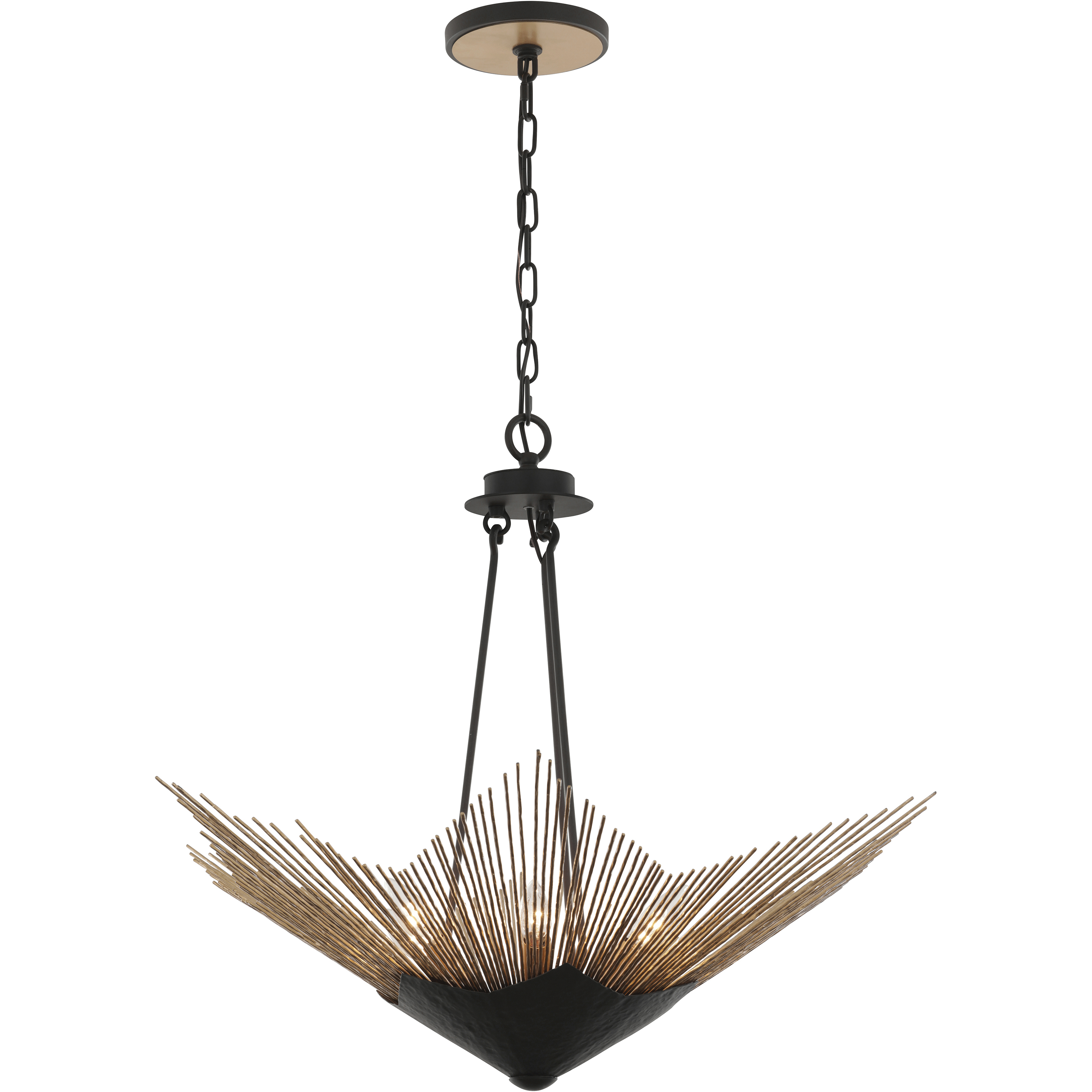 Aristocrat 6 Light 32 inch Dark Bronze and French Gold Pendant Ceiling Light