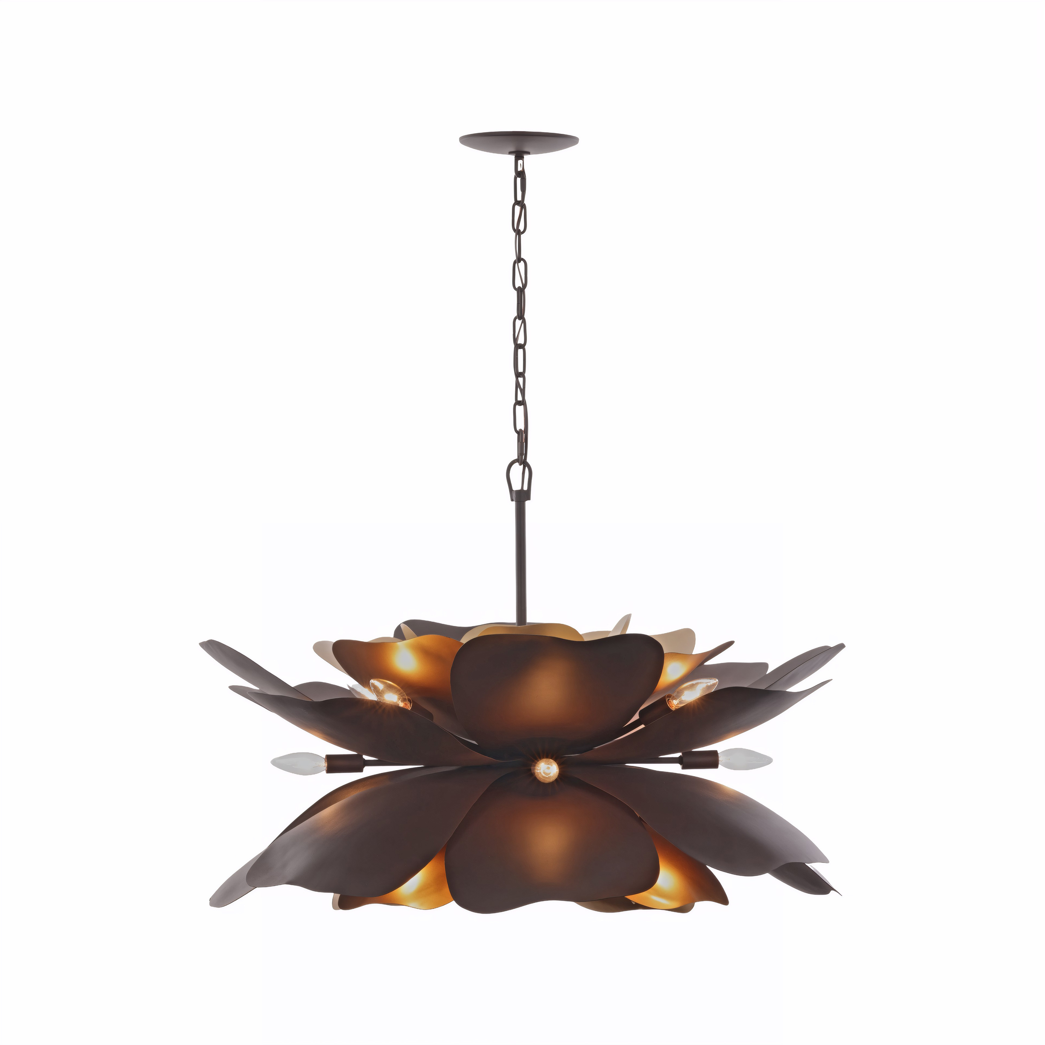 Botanic Panic 13 Light 28 inch Dark Bronze and French Gold Pendant Ceiling Light