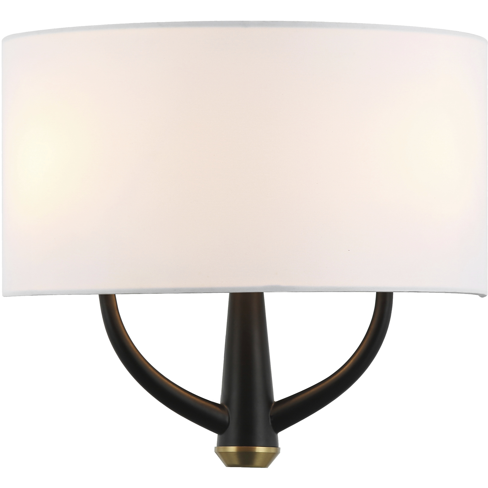 Patchwork 2 Light 12 inch Black with Satin Brass Wall Sconce Wall Light in Black/Satin Brass