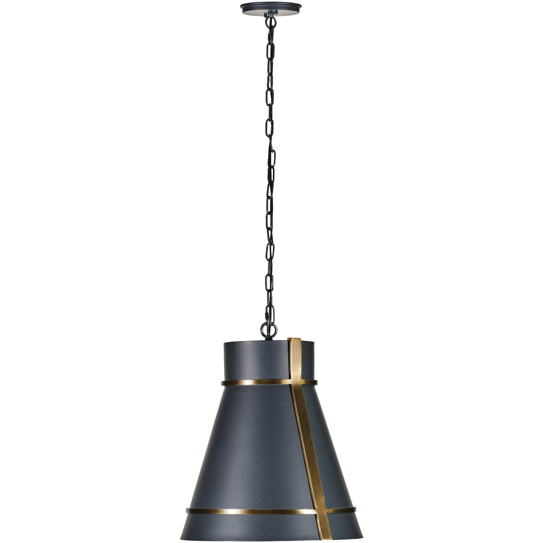 Brasserie 1 Light 20 inch Blackened Zinc and Heritage Bronze Pendant Ceiling Light