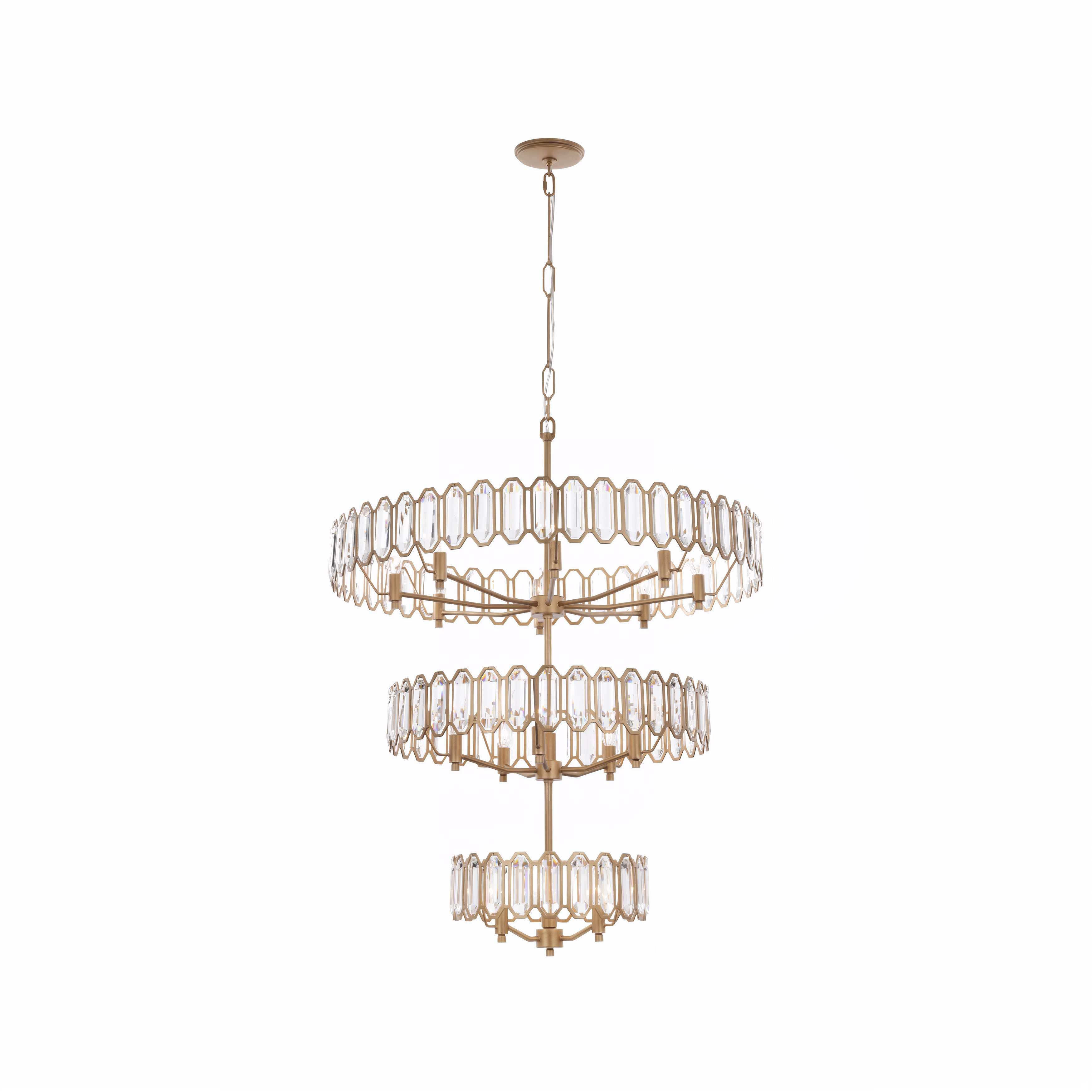 Drama Club 16 Light 33 inch Brass Kisser Pendant Ceiling Light