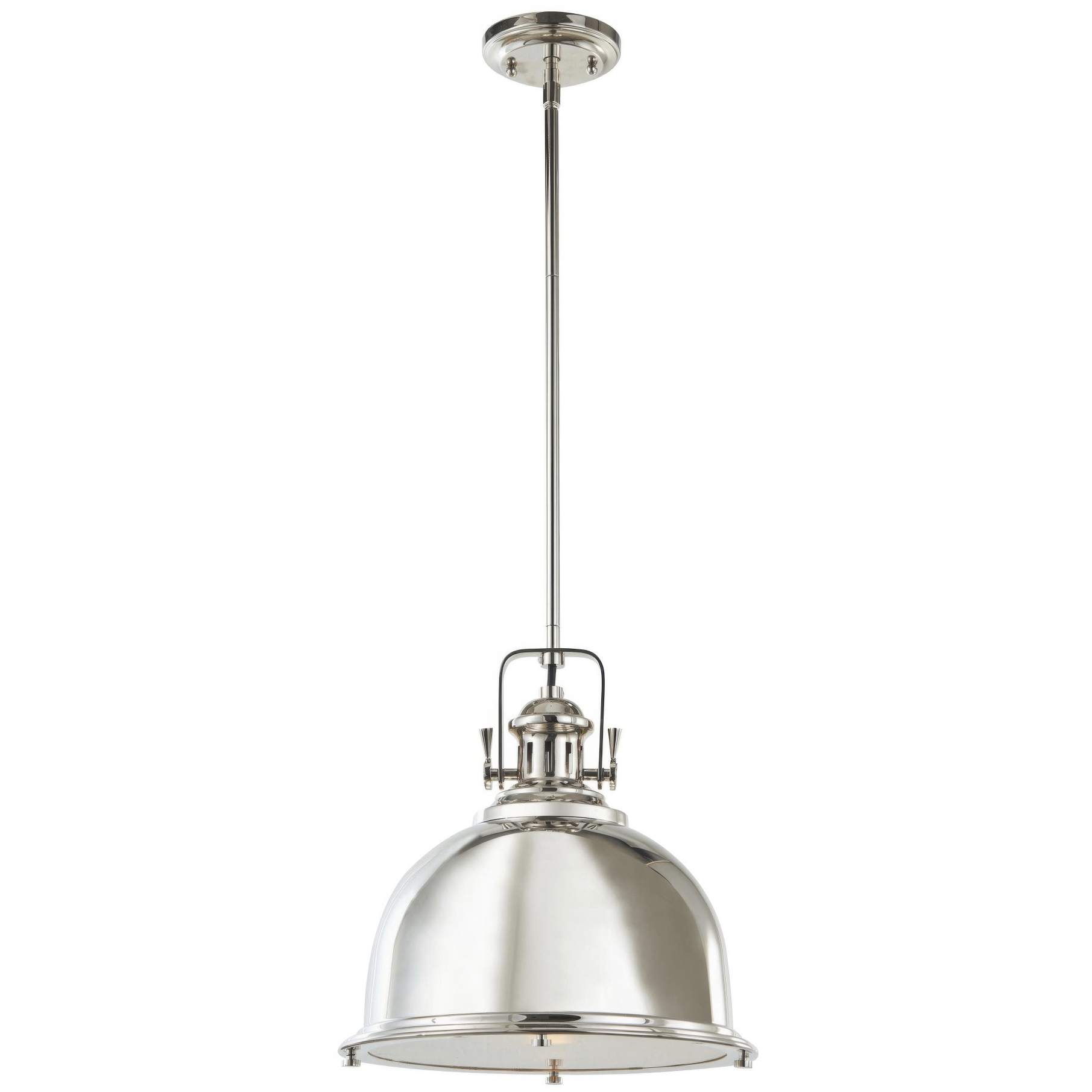 Stirling 1 Light 15 inch Polished Nickel Pendant Ceiling Light, Luz Studio