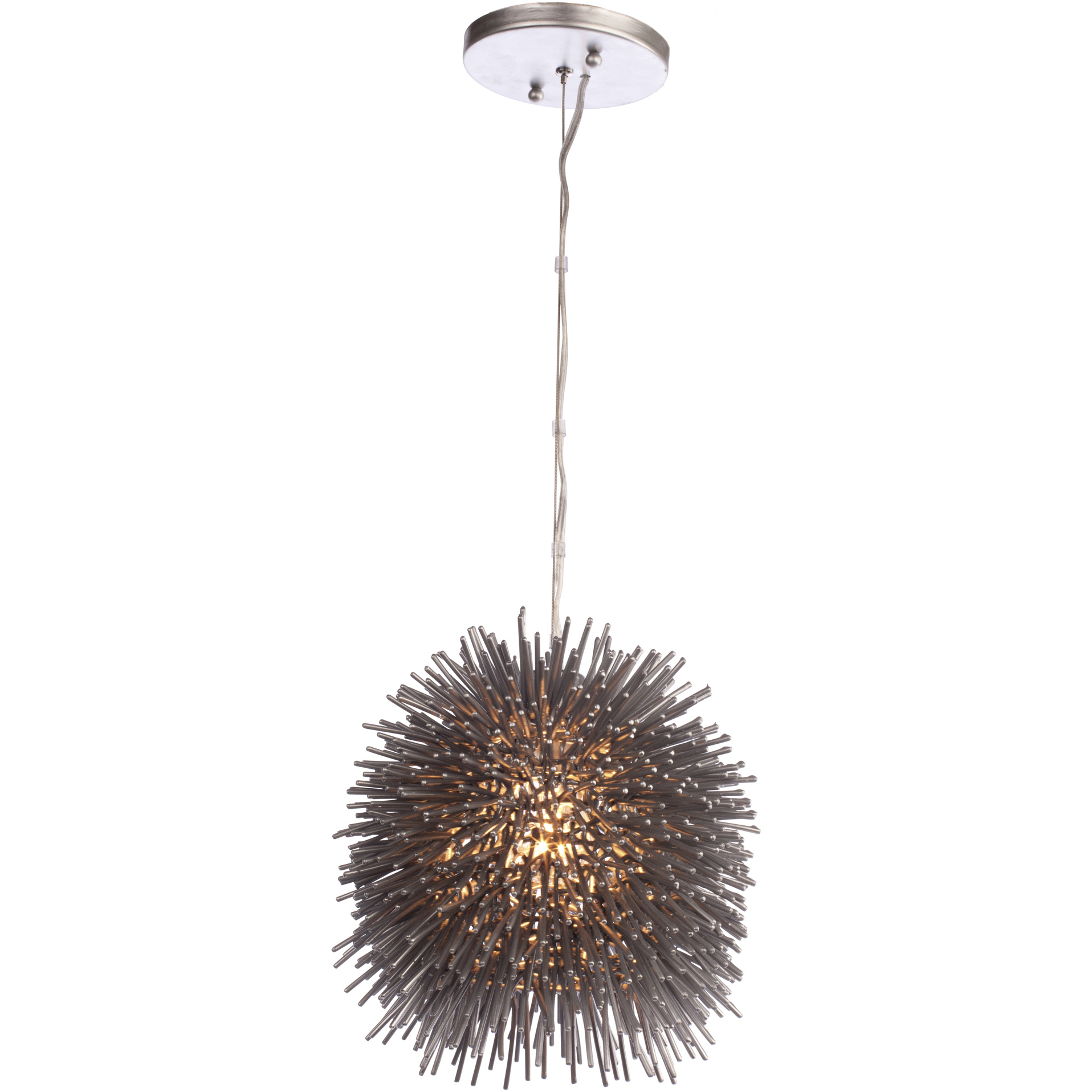 Urchin 1 Light 9 inch Painted Chrome Mini Pendant Ceiling Light