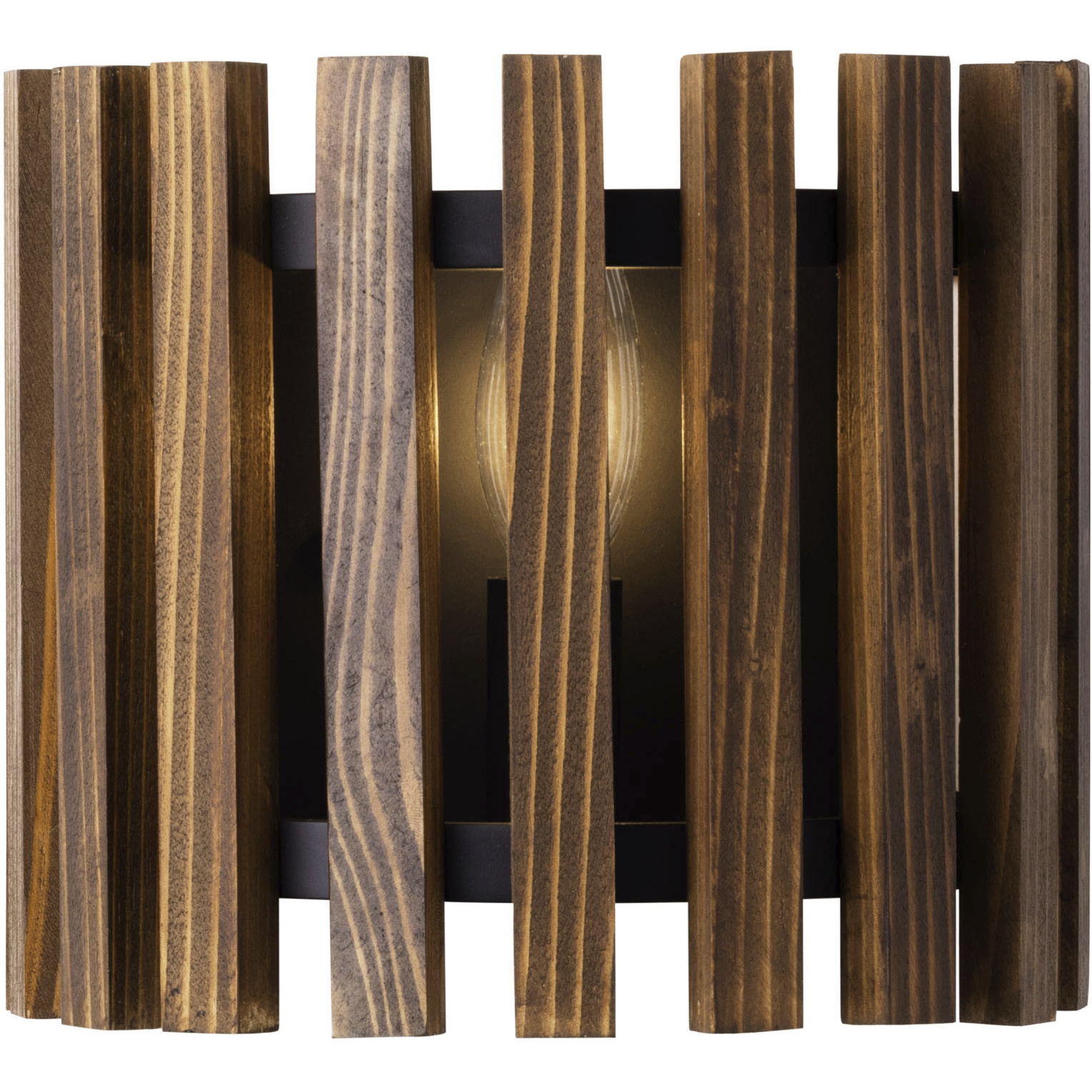 Suratto 1 Light 8 inch Matte Black and Medium Walnut Wall Sconce Wall Light