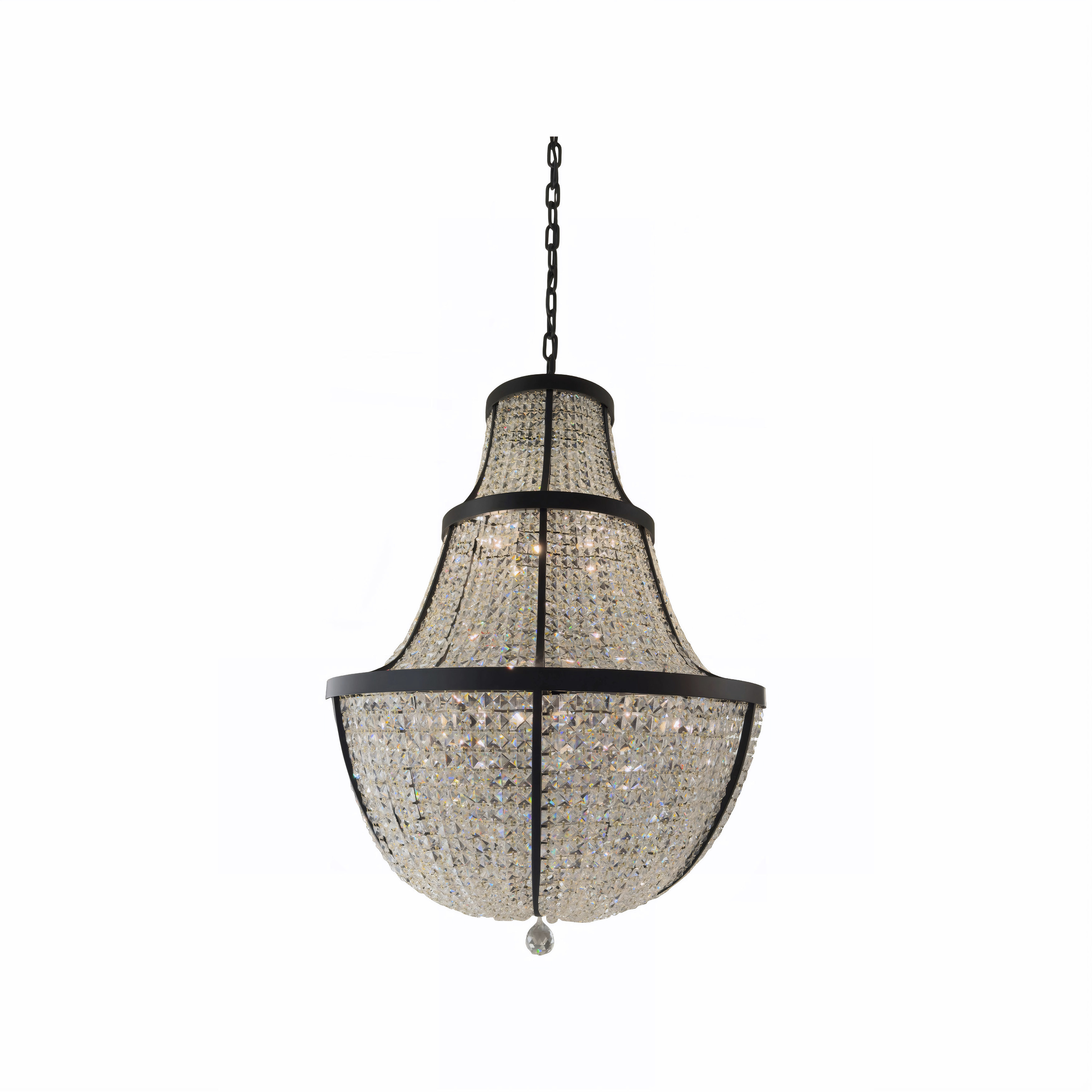 Crystal Baller 12 Light 30 inch Heritage Black Pendant Ceiling Light