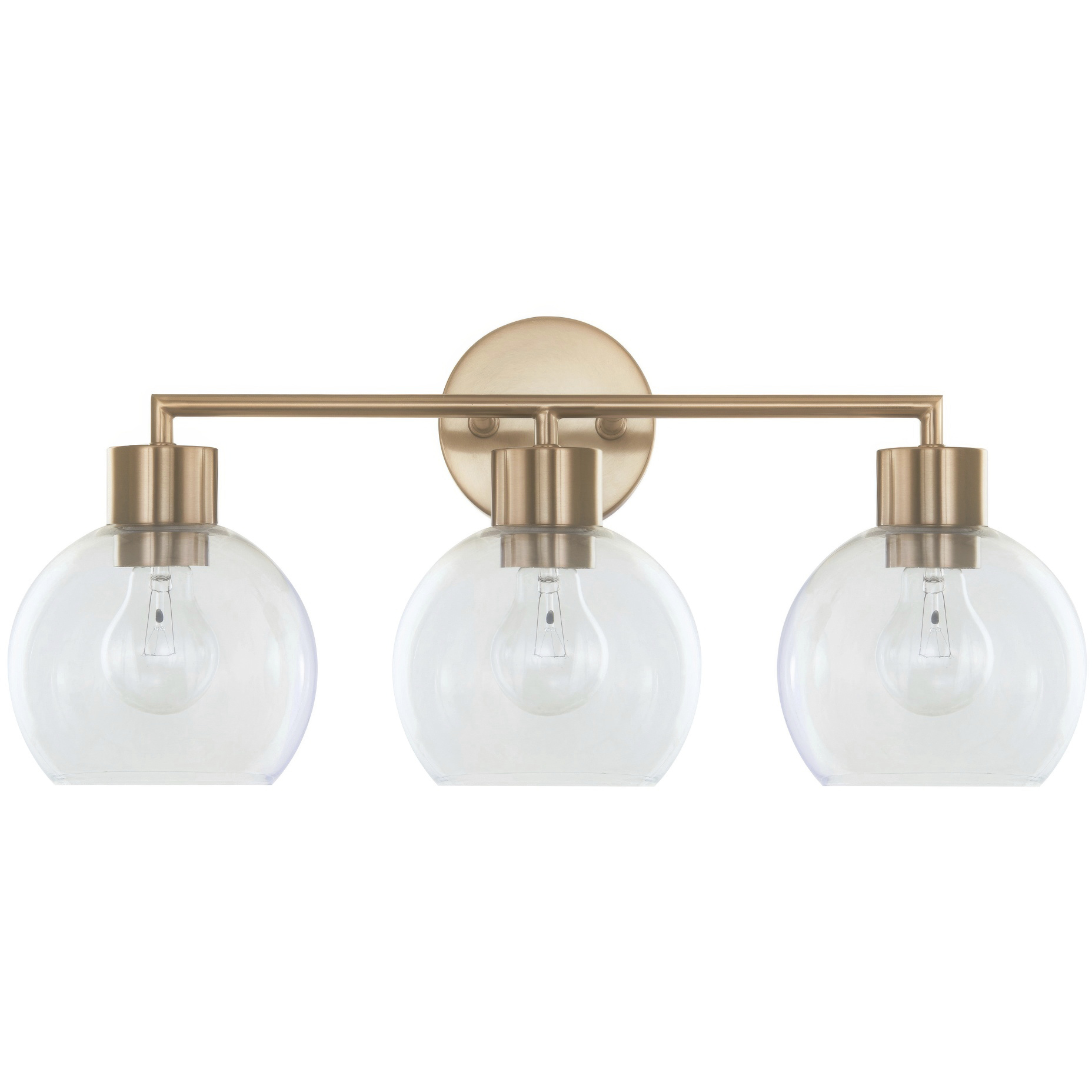 Cortona 3 Light 22 inch Brushed Brass Bath Vanity Wall Light, Luz Studio