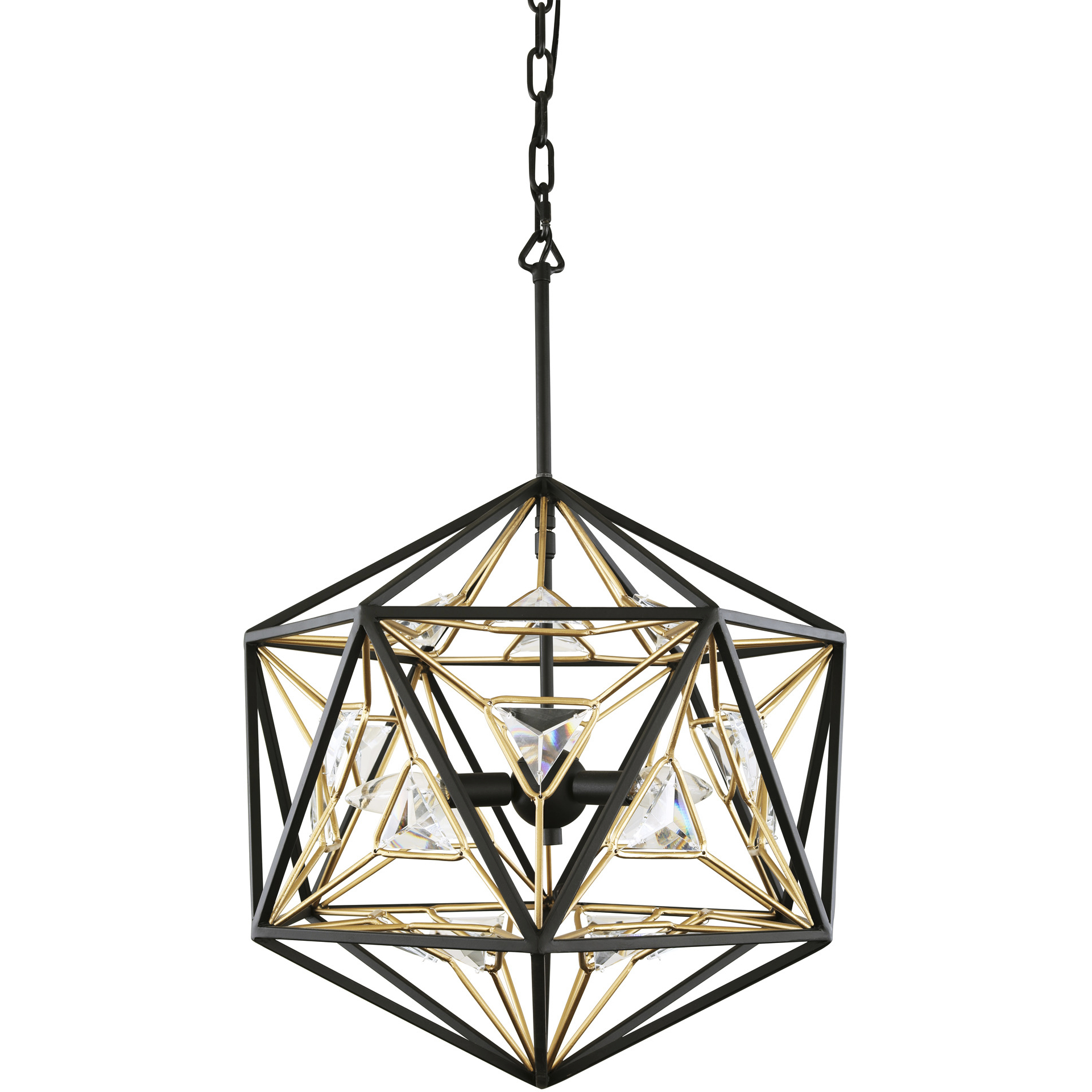 Marcia 3 Light 18 inch Matte Black and French Gold Pendant Ceiling Light