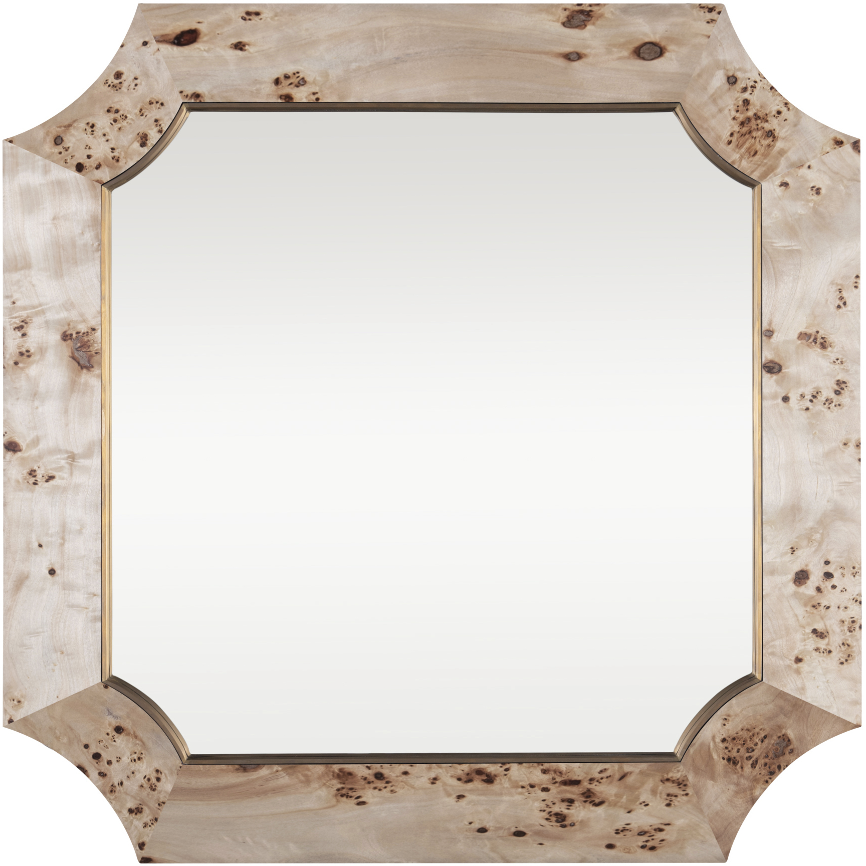Farra 36 X 36 inch Poplar Burl with Weathered Brass Wall Mirror, Varaluz Casa