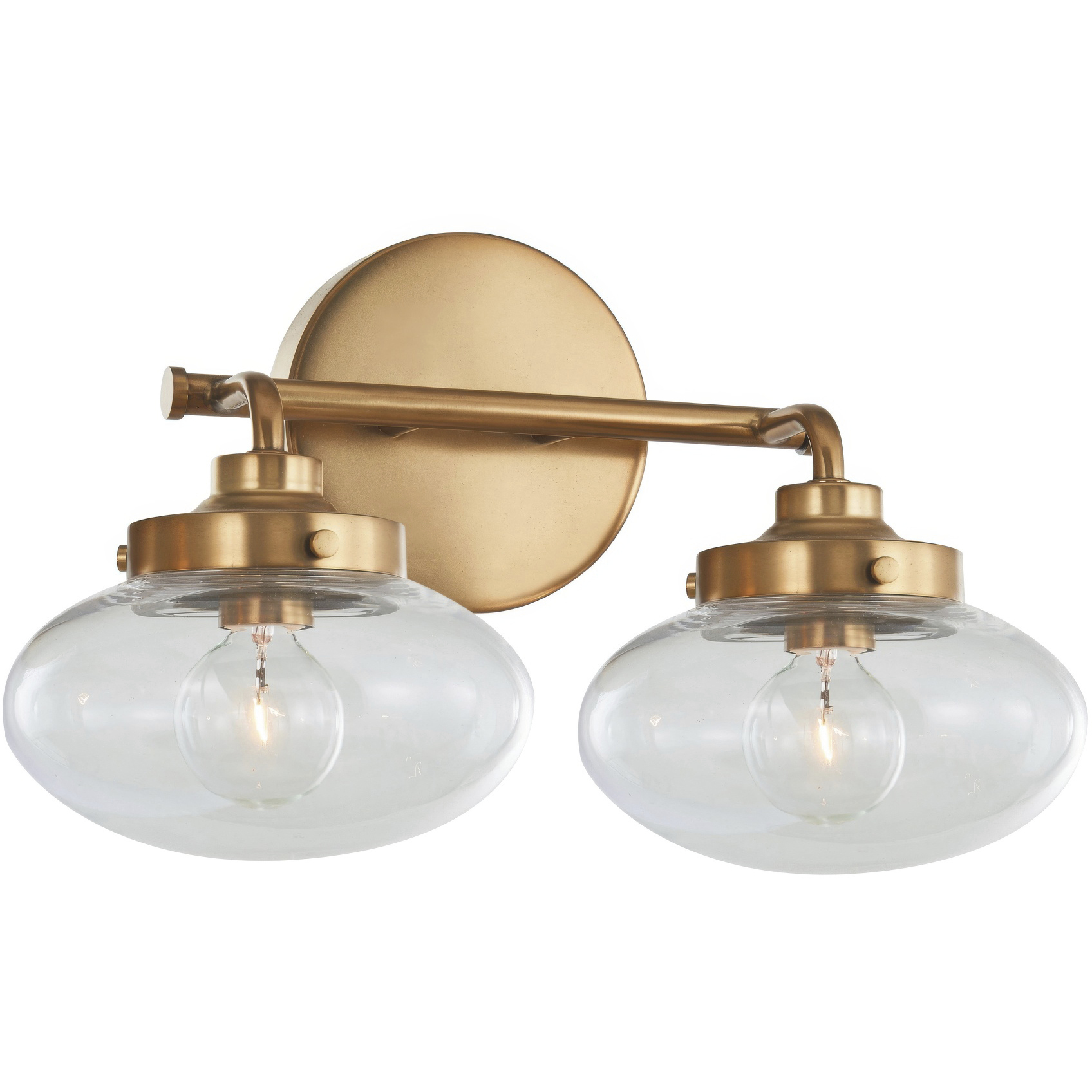 Harrow 2 Light 12.88 inch Aged Brass Bath Vanity Wall Light, Luz Studio