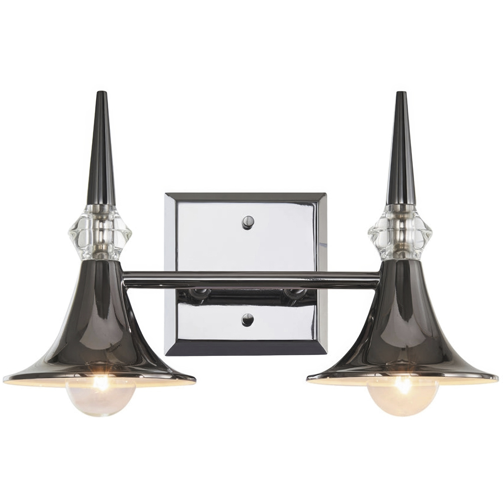 Tromba 2 Light 13.38 inch Black Chrome Bath Vanity Wall Light, Luz Studio