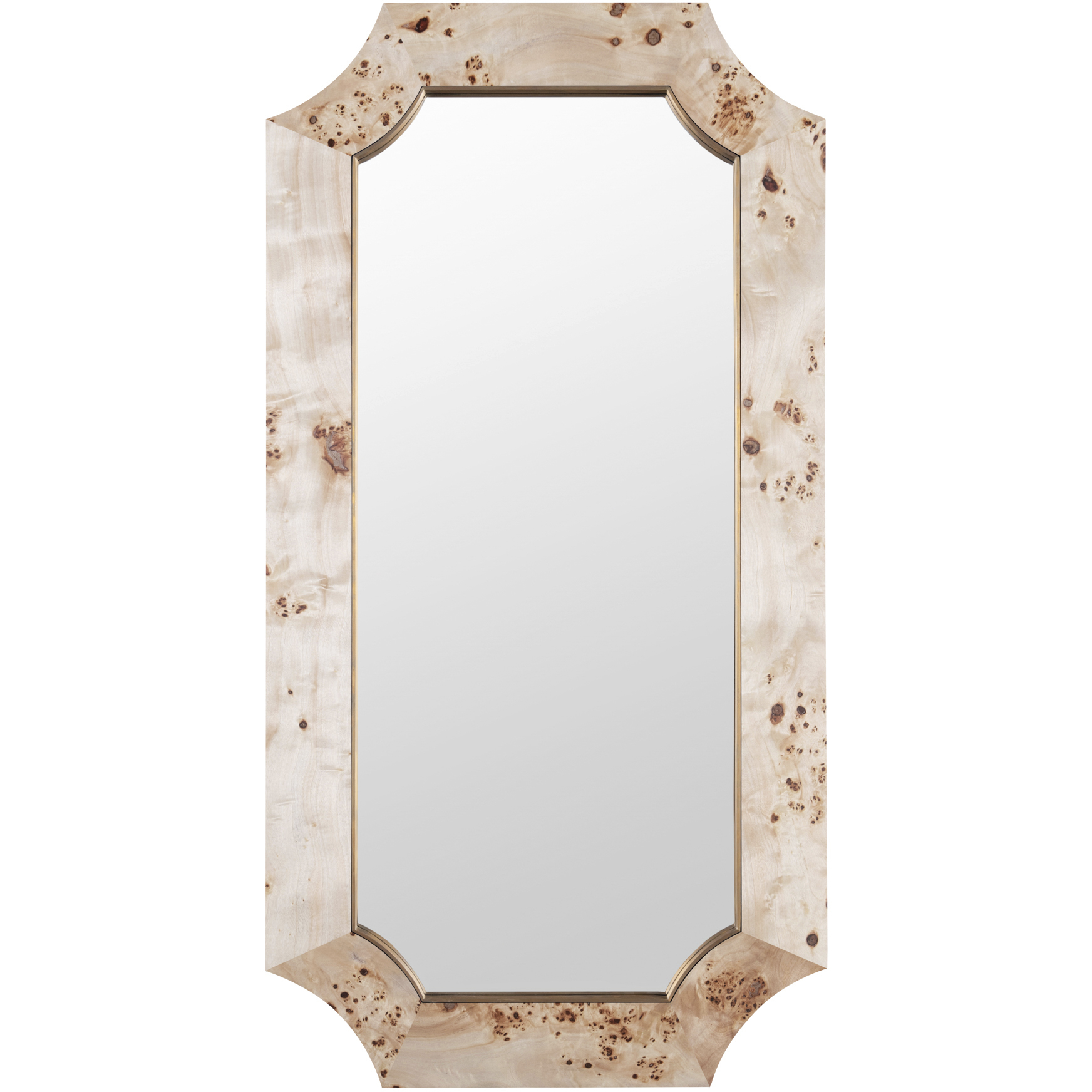 Farra 54 X 28 inch Poplar Burl with Weathered Brass Wall Mirror, Varaluz Casa
