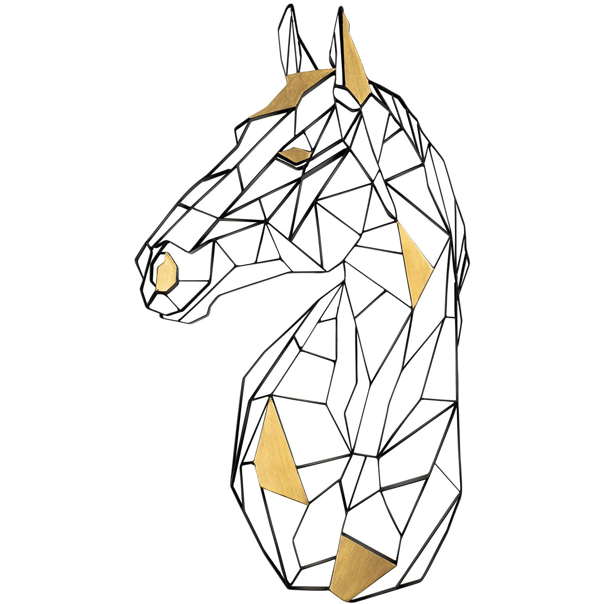 Geometric Animal Kingdom Matte Black Horse Wall Art, Smithsonian Collaboration