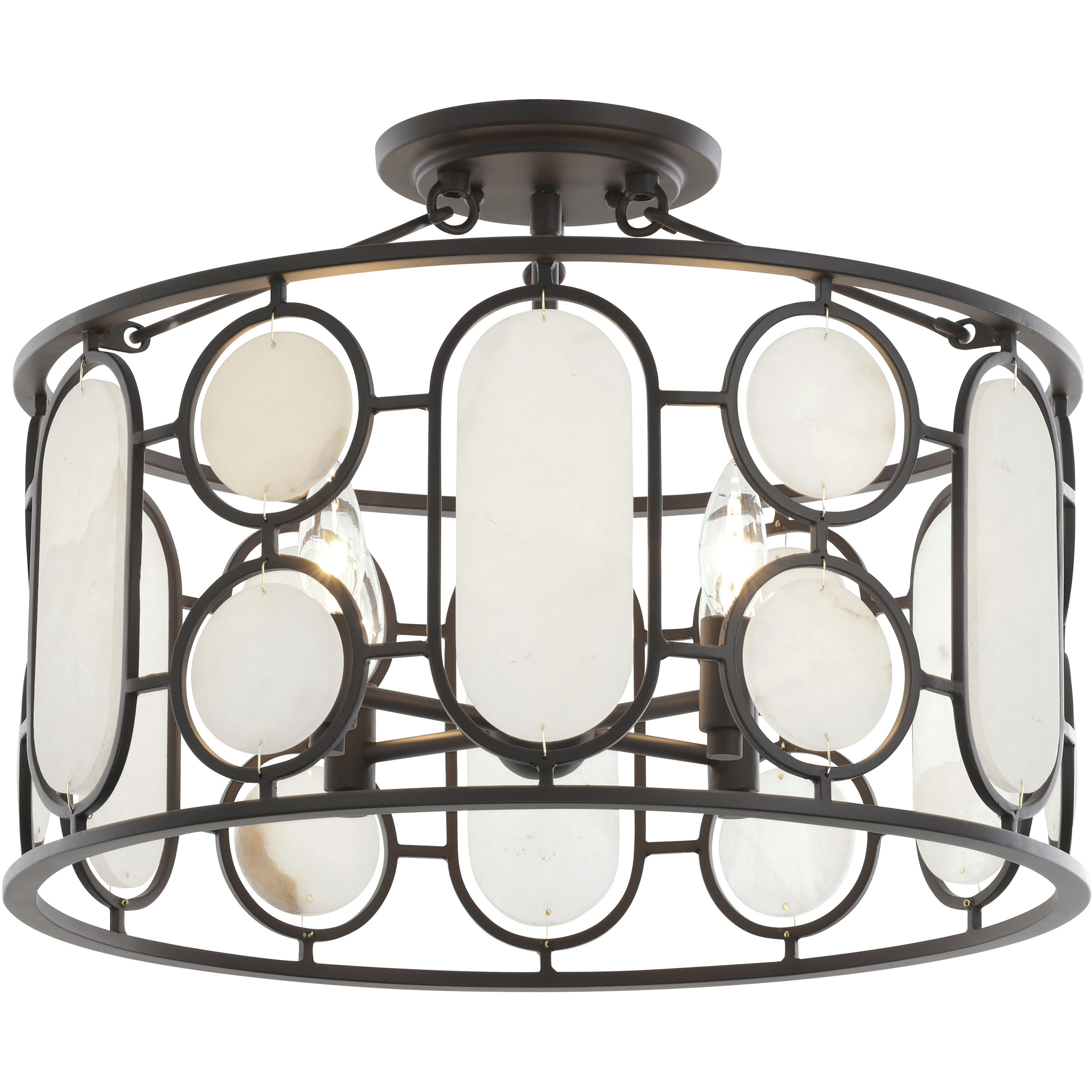 Oval Office 4 Light 20 inch Ironclad Semi Flush Mount Ceiling Light