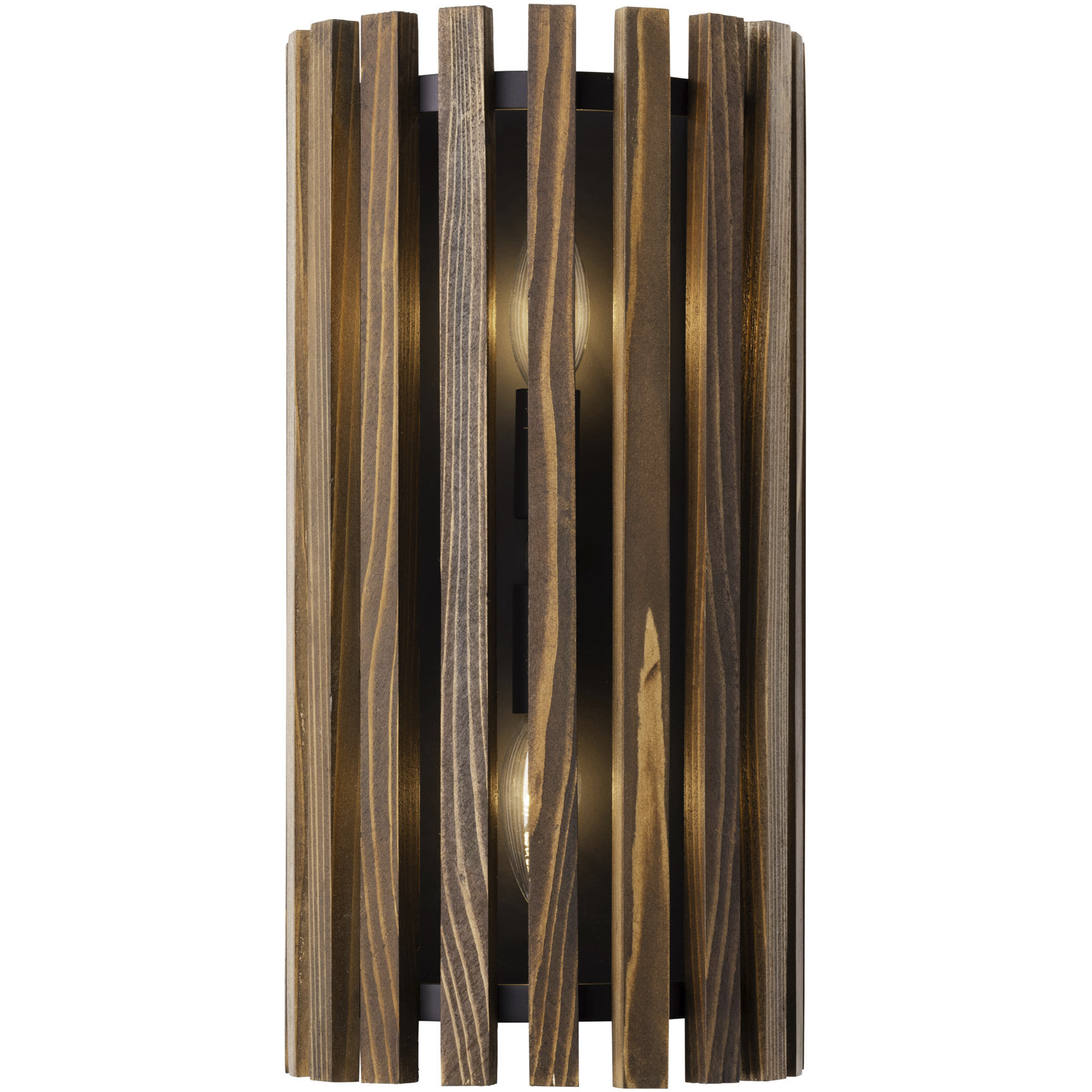 Suratto 2 Light 8 inch Matte Black and Medium Walnut Wall Sconce Wall Light in Matte Black/Medium Walnut
