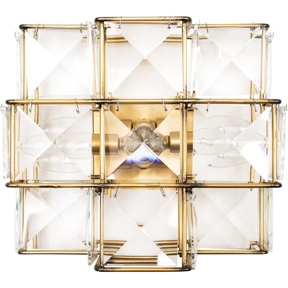 Cubic 3 Light 11.5 inch Calypso Gold Sconce Wall Light