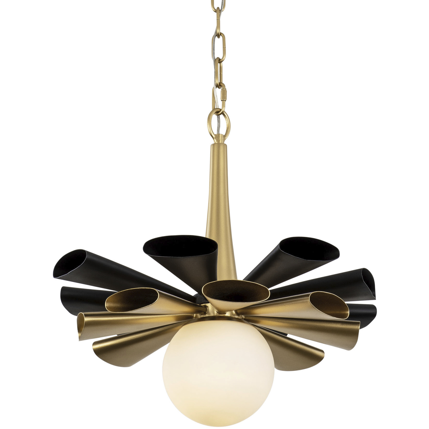 Daphne 1 Light 18.5 inch Matte Black and French Gold Pendant Ceiling Light