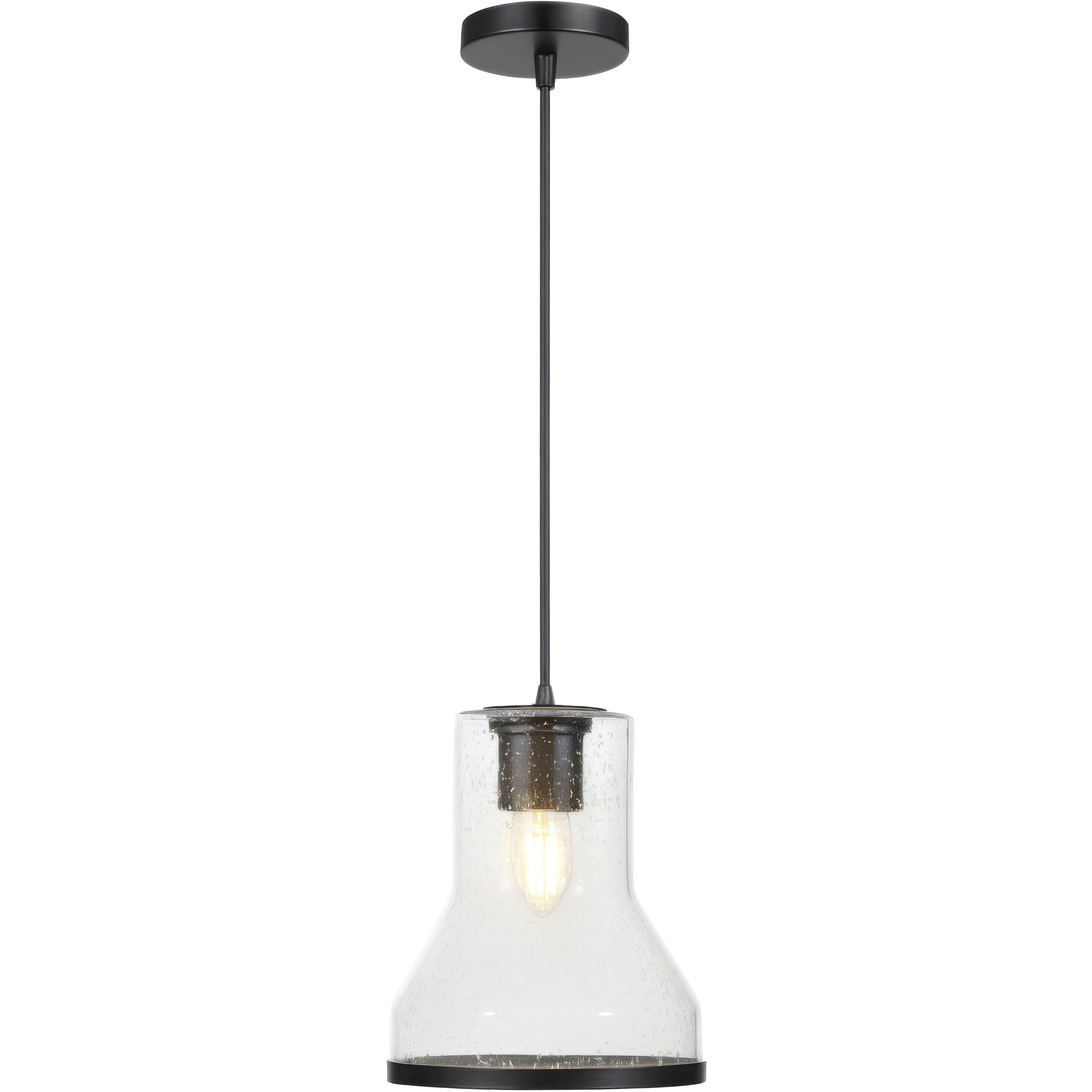 Alicia 1 Light 7 inch Matte Black Mini Pendant Ceiling Light