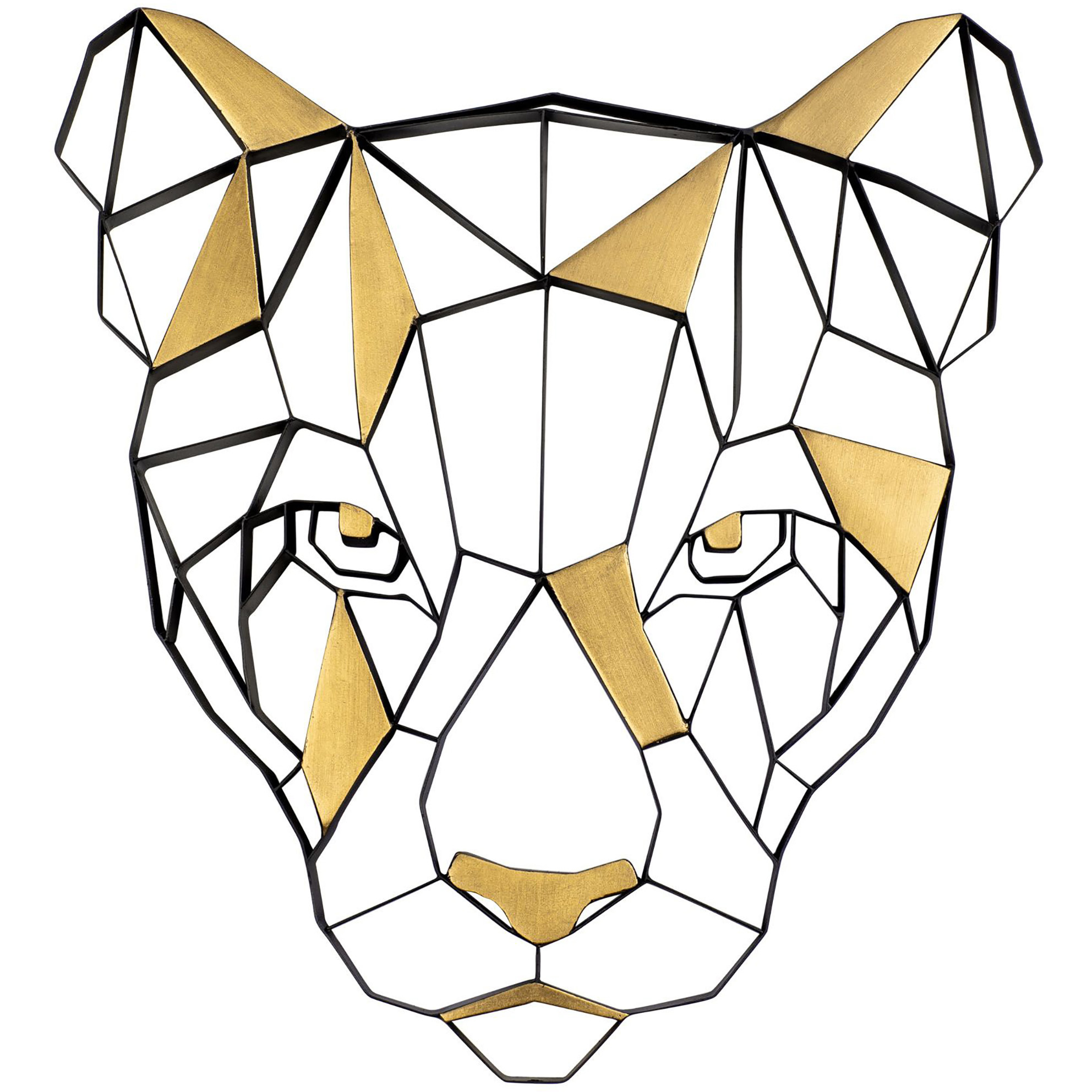 Geometric Animal Kingdom Matte Black Lion Wall Art, Smithsonian Collaboration