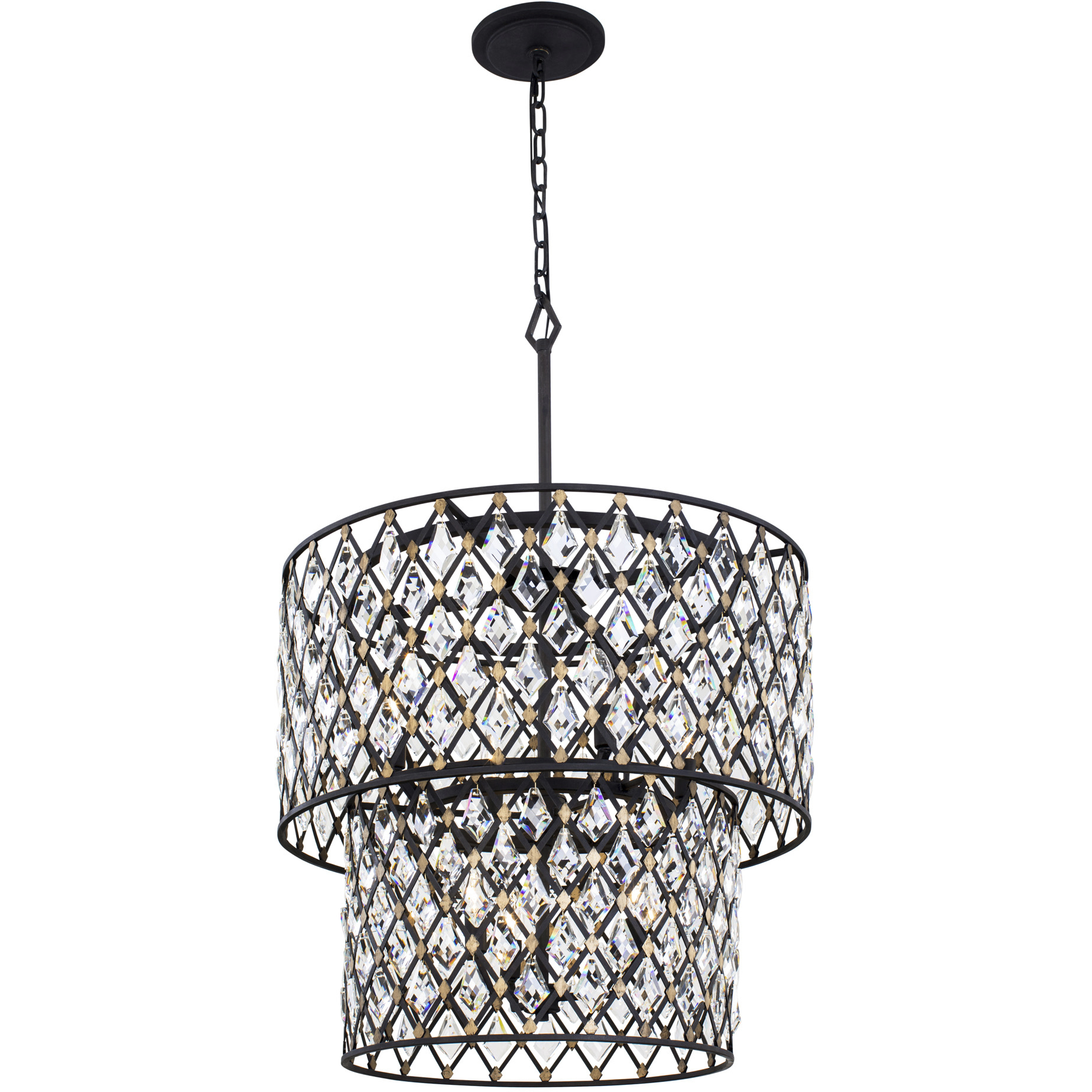 Windsor 7 Light 24.75 inch Carbon and Havana Gold Chandelier Ceiling Light