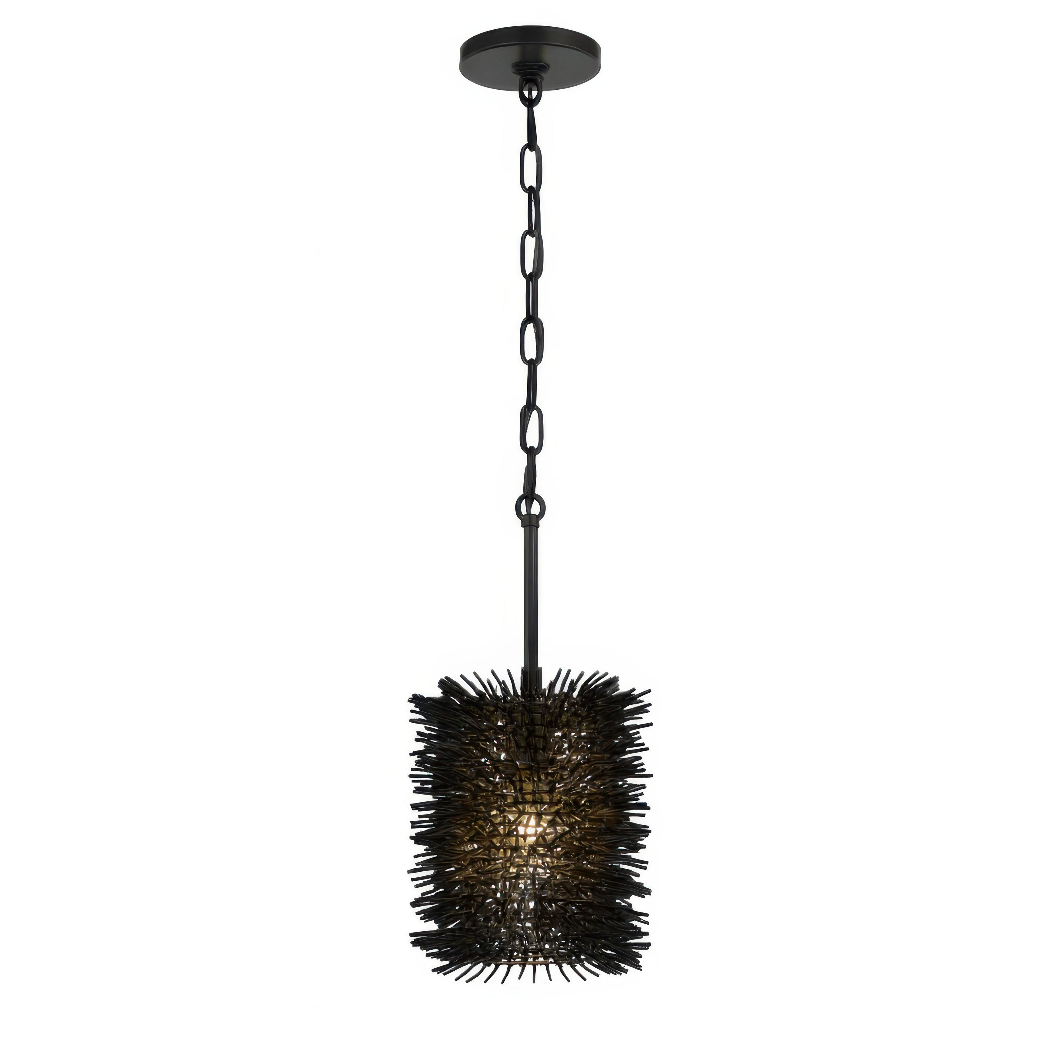 Urchin 1 Light 8 inch Black Mini Pendant Ceiling Light