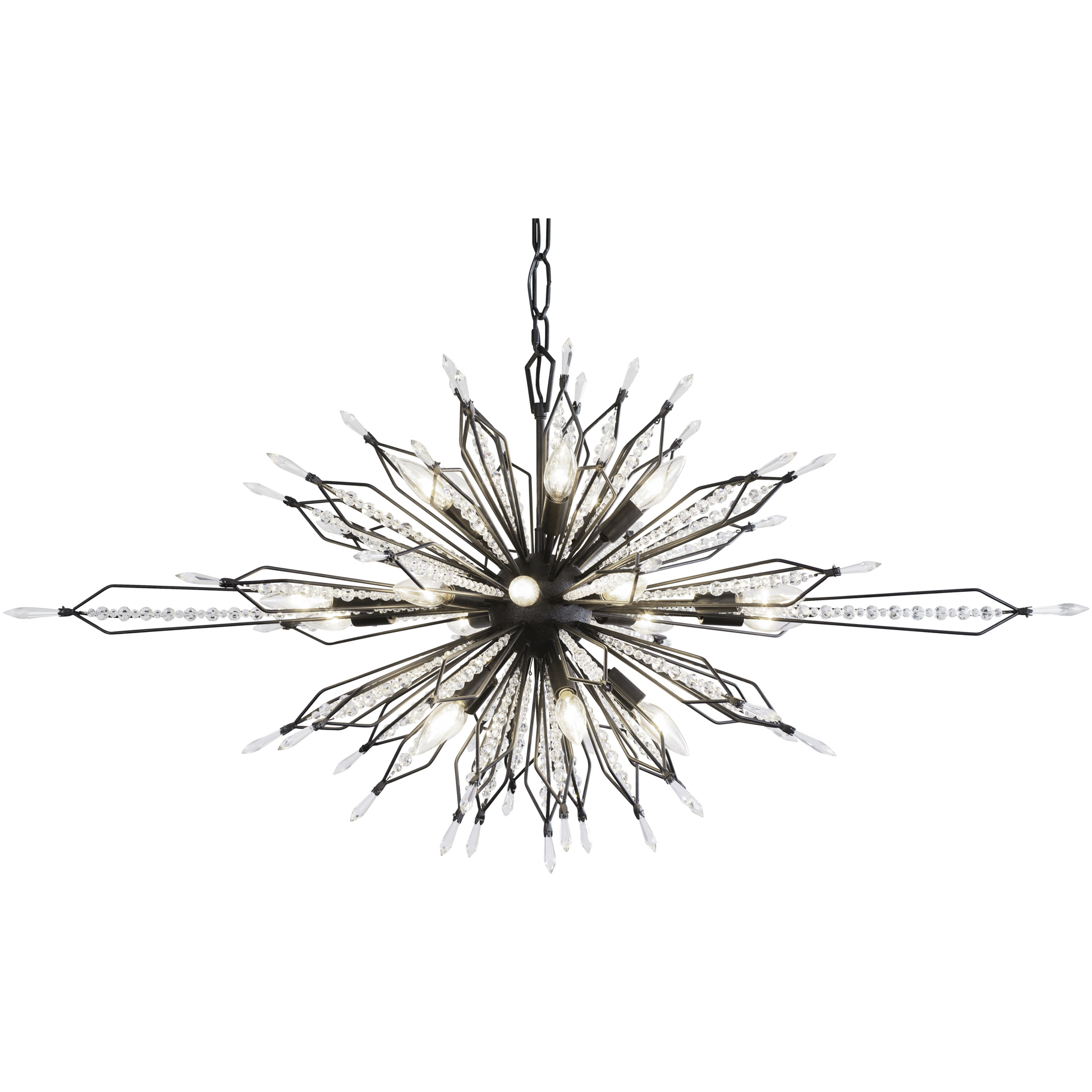 Orbital 20 Light 48 inch Carbon Linear Pendant Ceiling Light