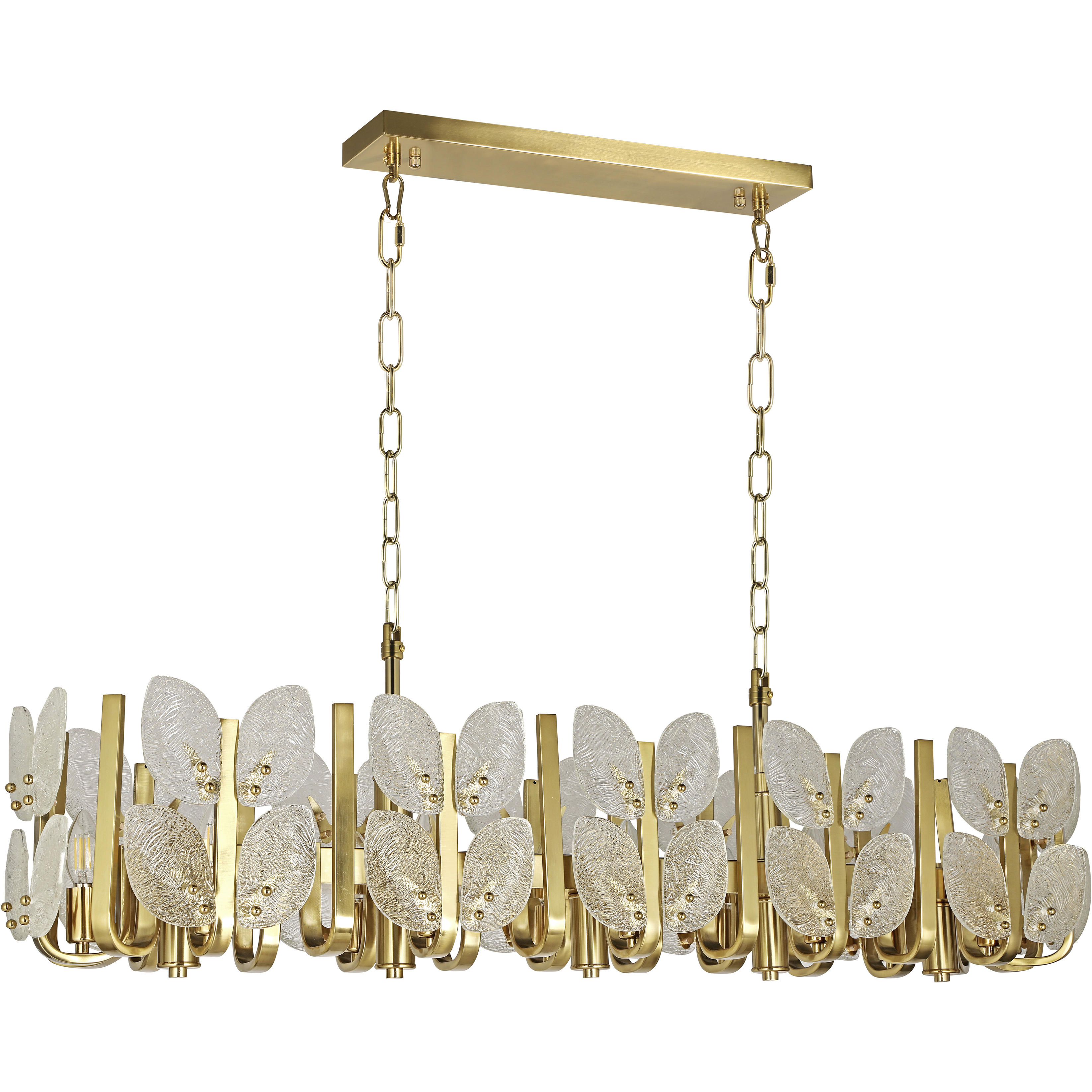 Brass Tax 12 Light 47.2 inch Satin Brass Linear Chandelier Ceiling Light