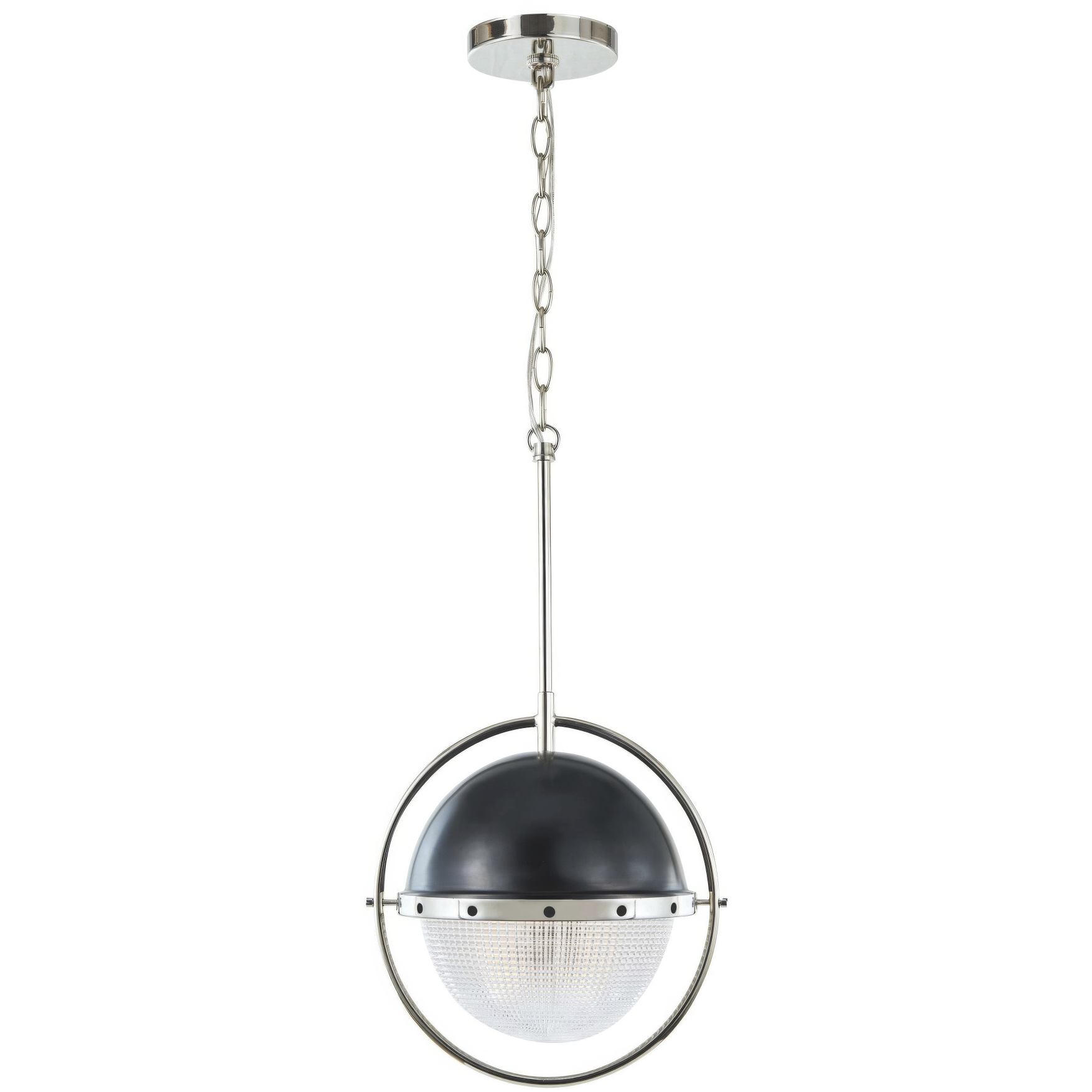 Coventry 1 Light 13.6 inch Polished Nickel and Aged Iron Pendant Ceiling Light, Luz Studio