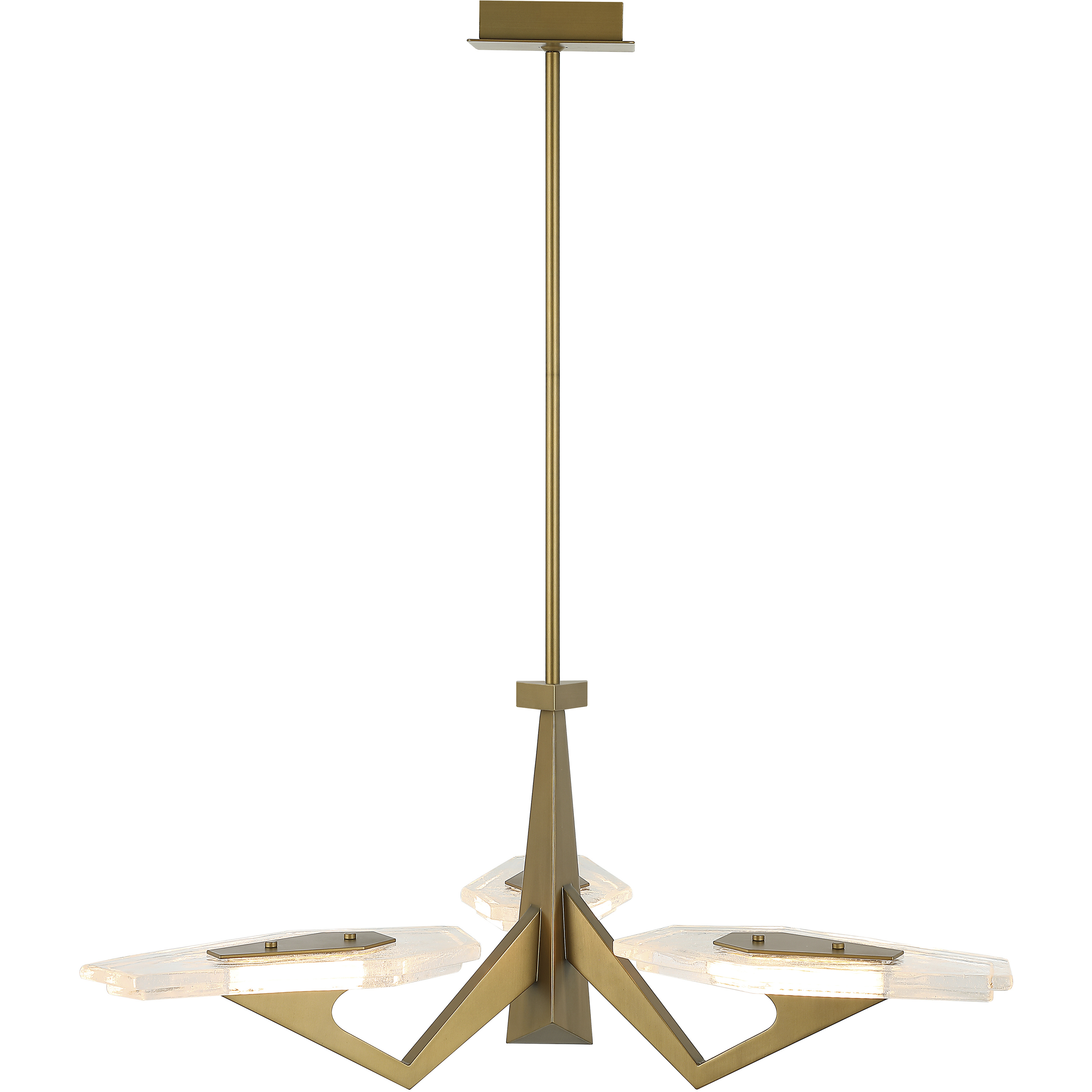 Down the Wrong Path 3 Light 31.82 inch Brass Kisser Pendant Ceiling Light