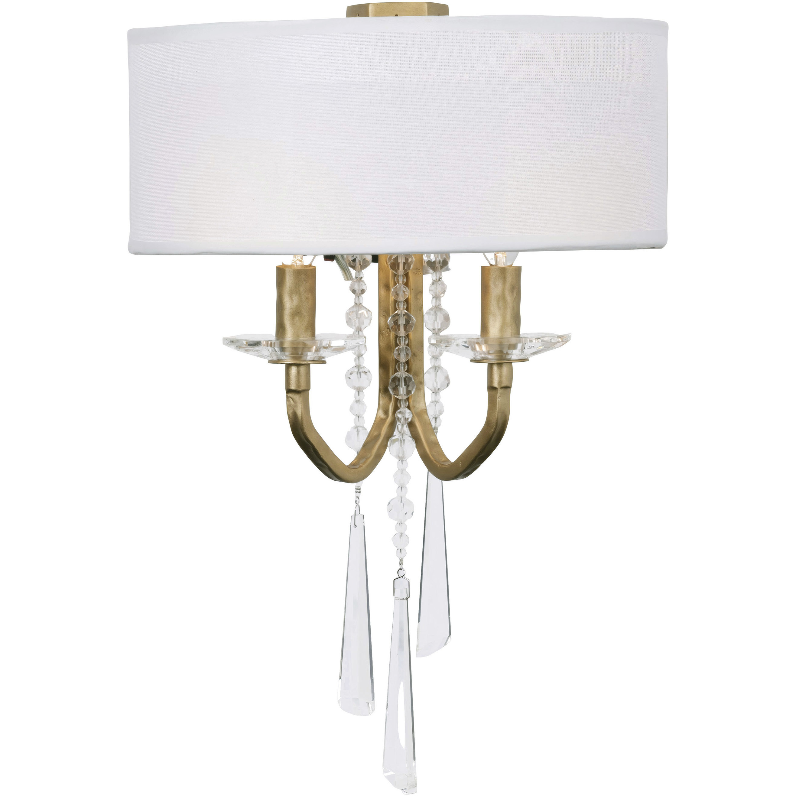 Barcelona 2 Light 10.5 inch Brass Kisser Wall Sconce Wall Light