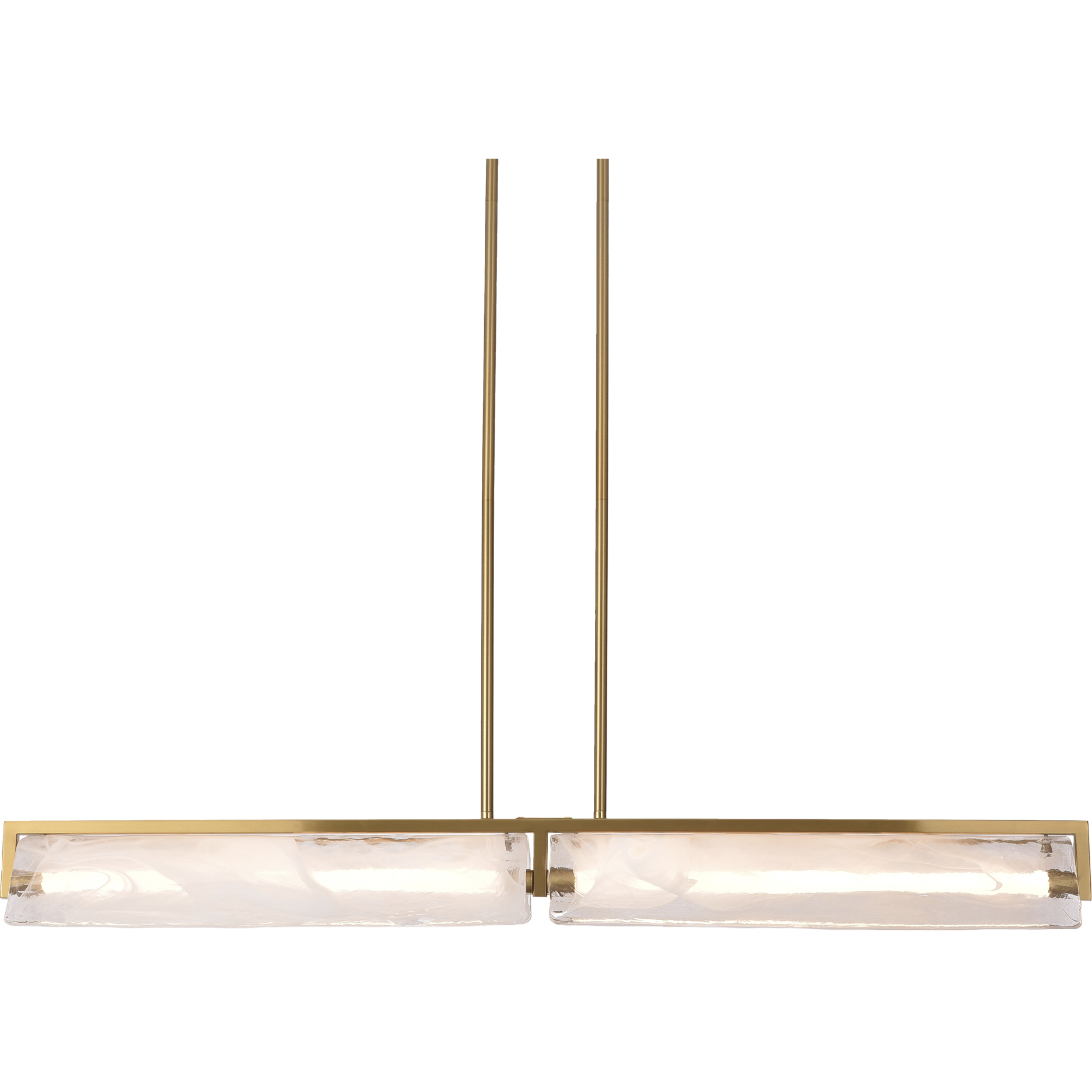 Mingle 2 Light 42 inch Satin Brass Linear Pendant Ceiling Light