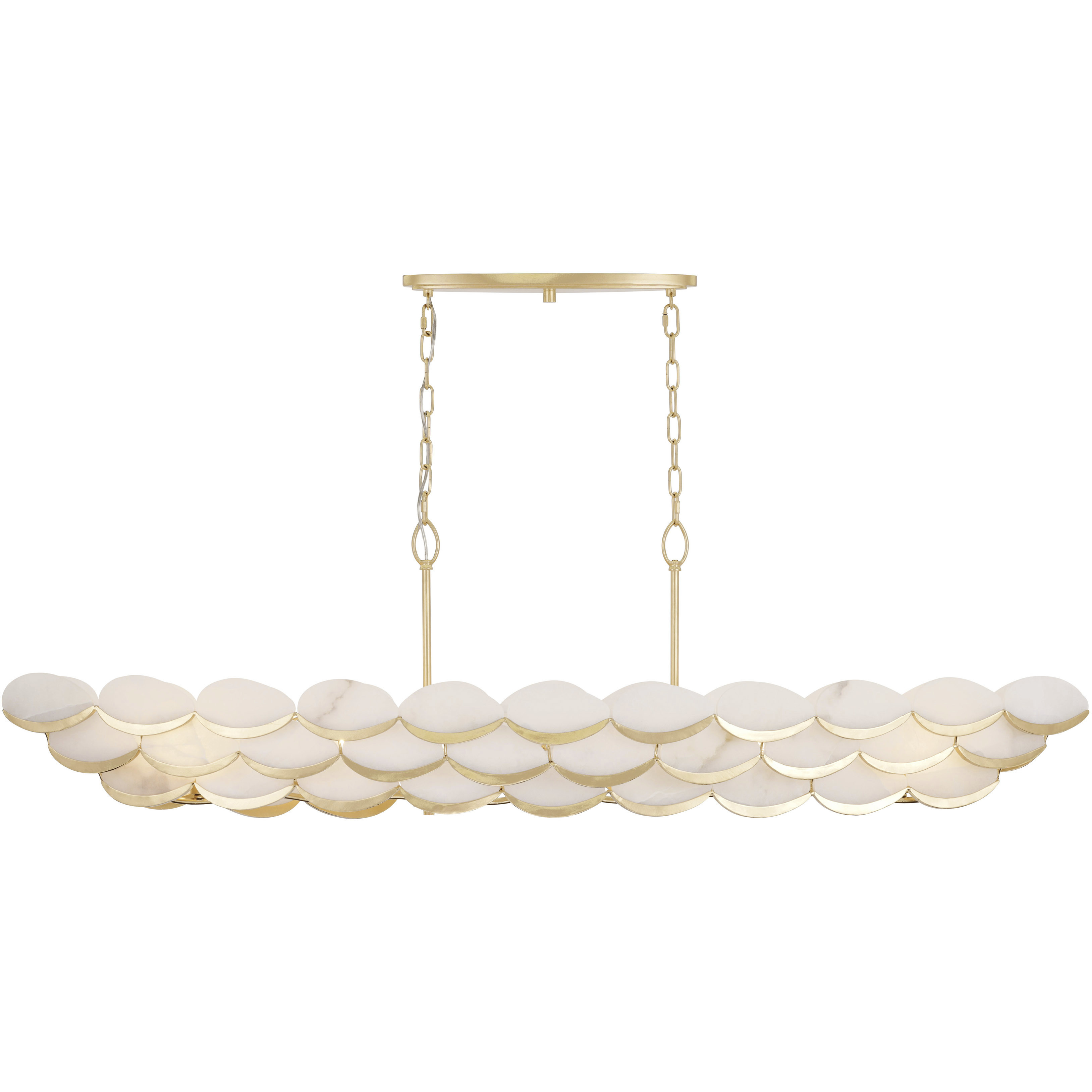 High Tide 6 Light 62.5 inch French Gold Linear Pendant Ceiling Light