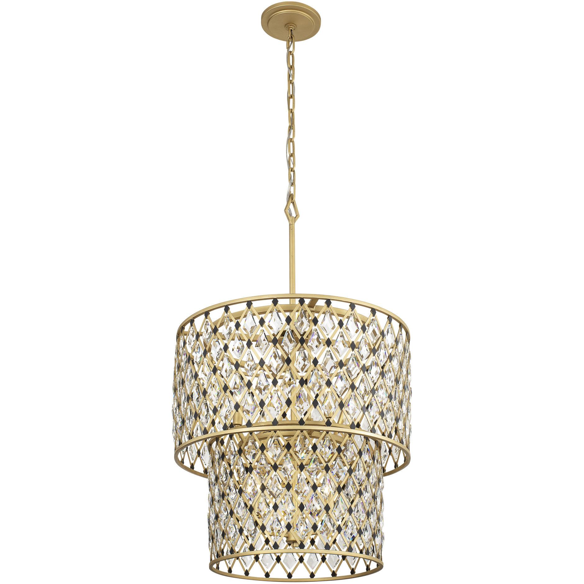 Windsor 7 Light 24.75 inch French Gold and Matte Black Chandelier Ceiling Light