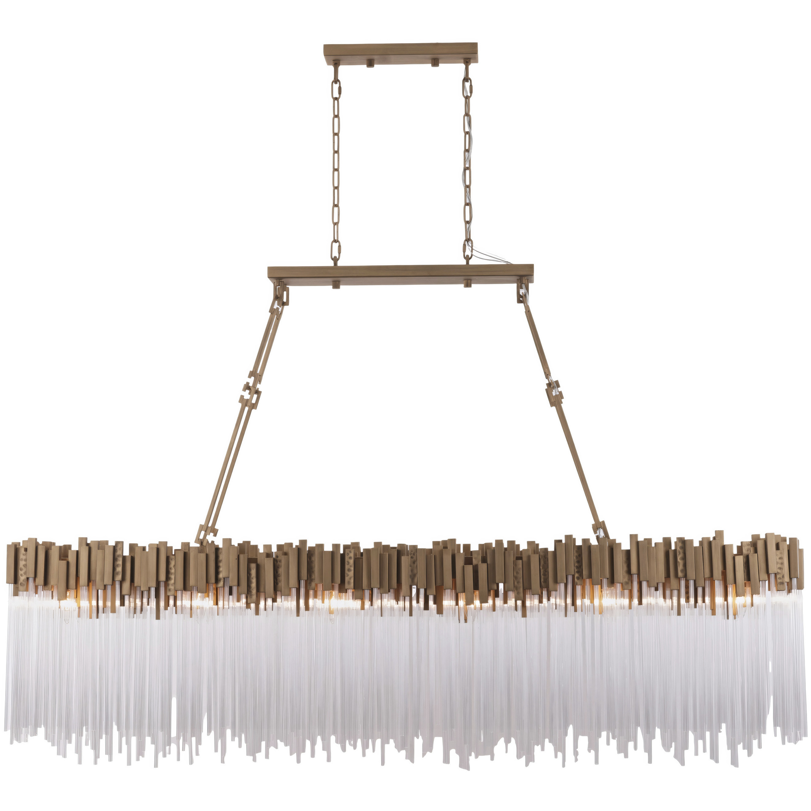 Matrix 12 Light 72 inch Havana Gold Linear Pendant Ceiling Light
