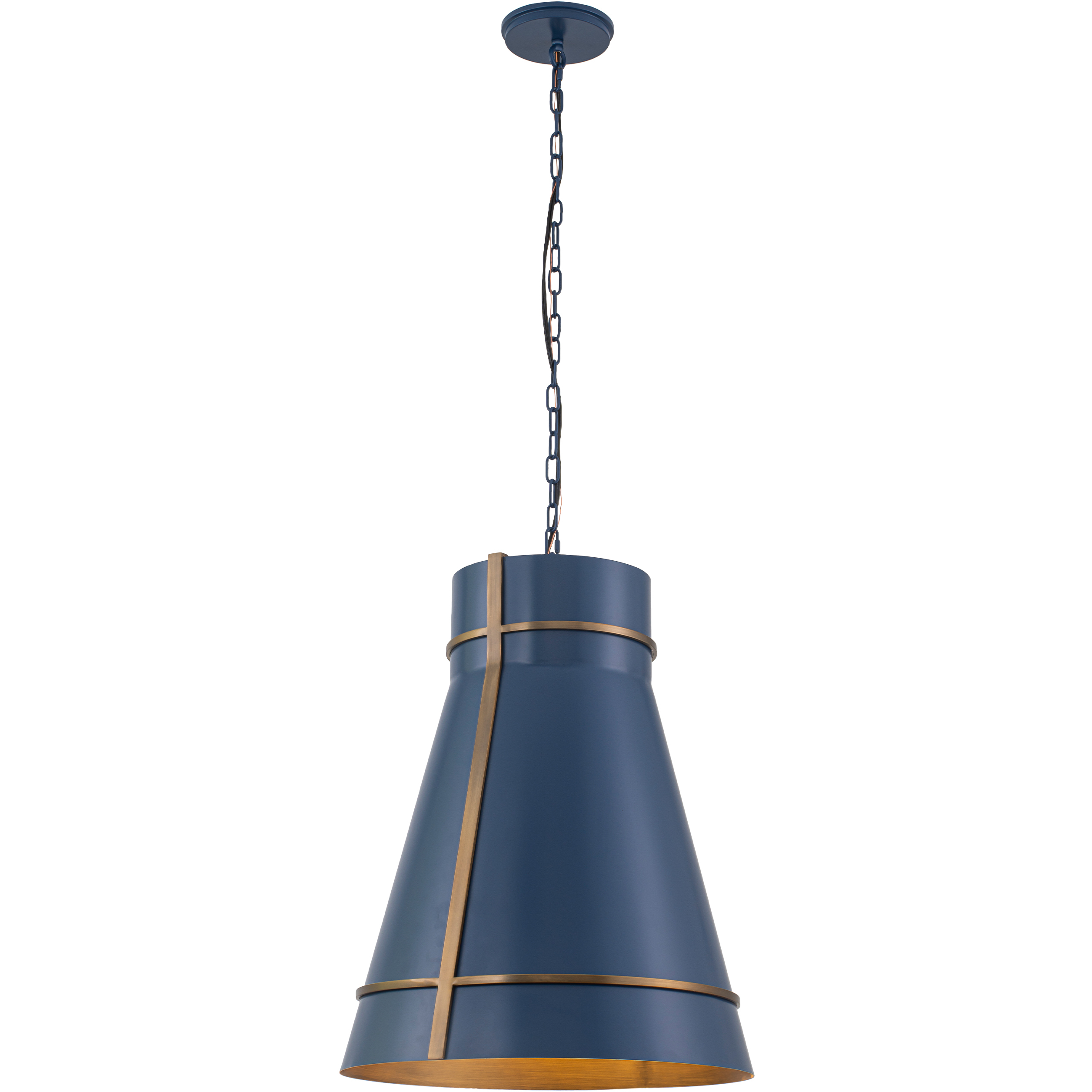 Brasserie 1 Light 20 inch French Blue and Heritage Bronze Pendant Ceiling Light