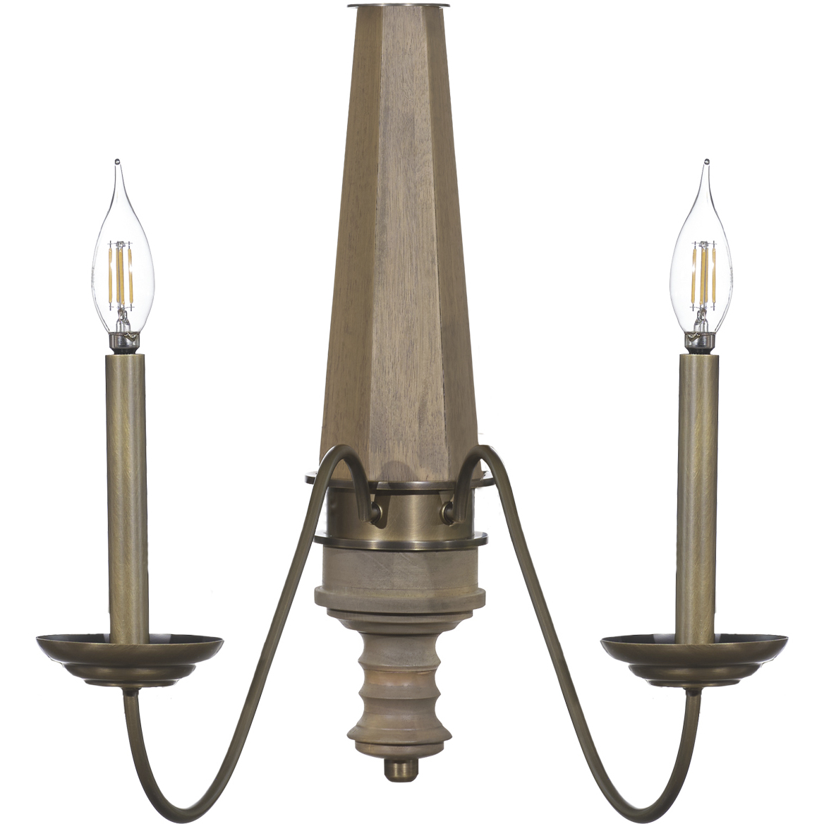 Dinner at 2 Light 12 inch Heritage Bronze and White Oak Wall Sconce Wall Light