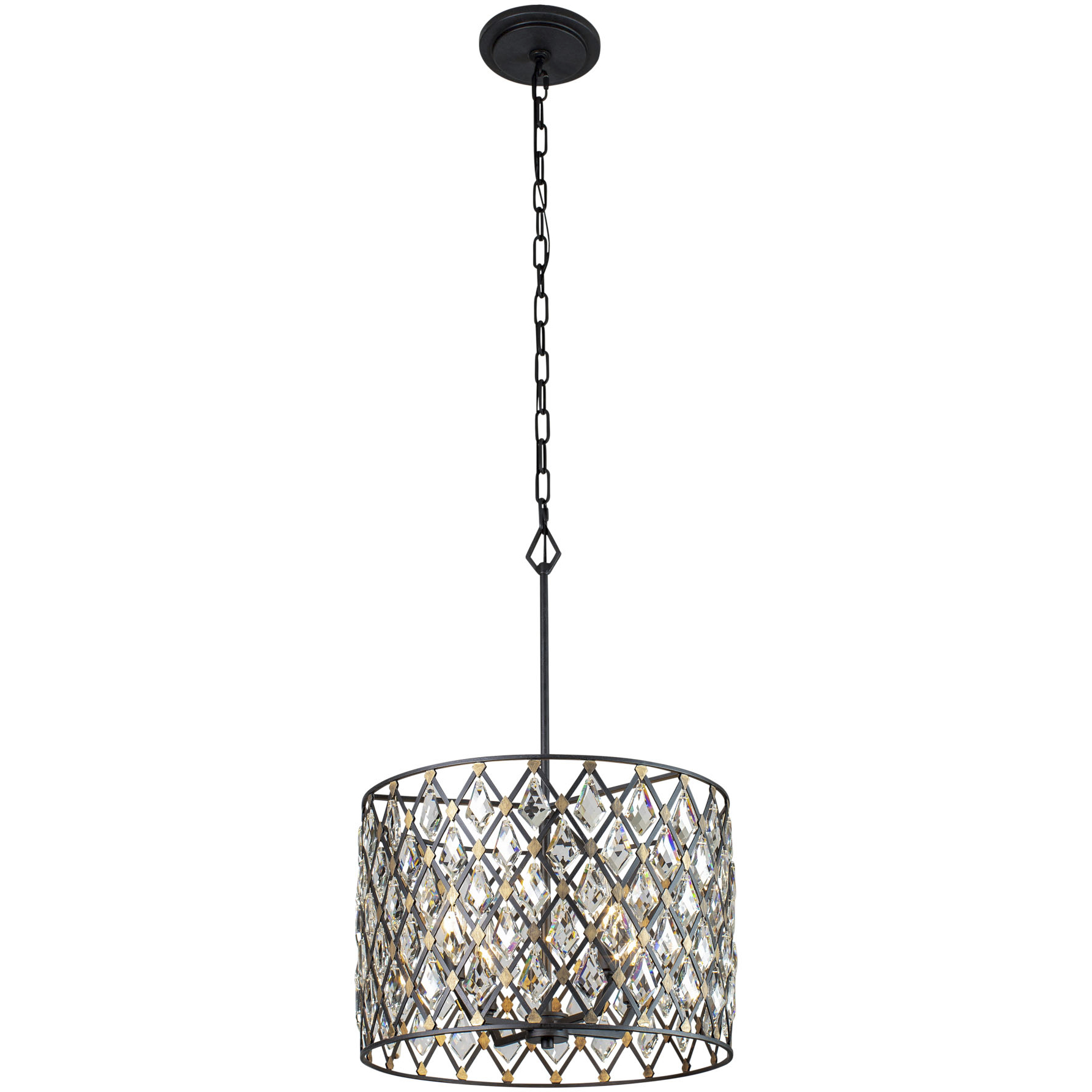 Windsor 4 Light 18 inch Carbon and Havana Gold Pendant Ceiling Light